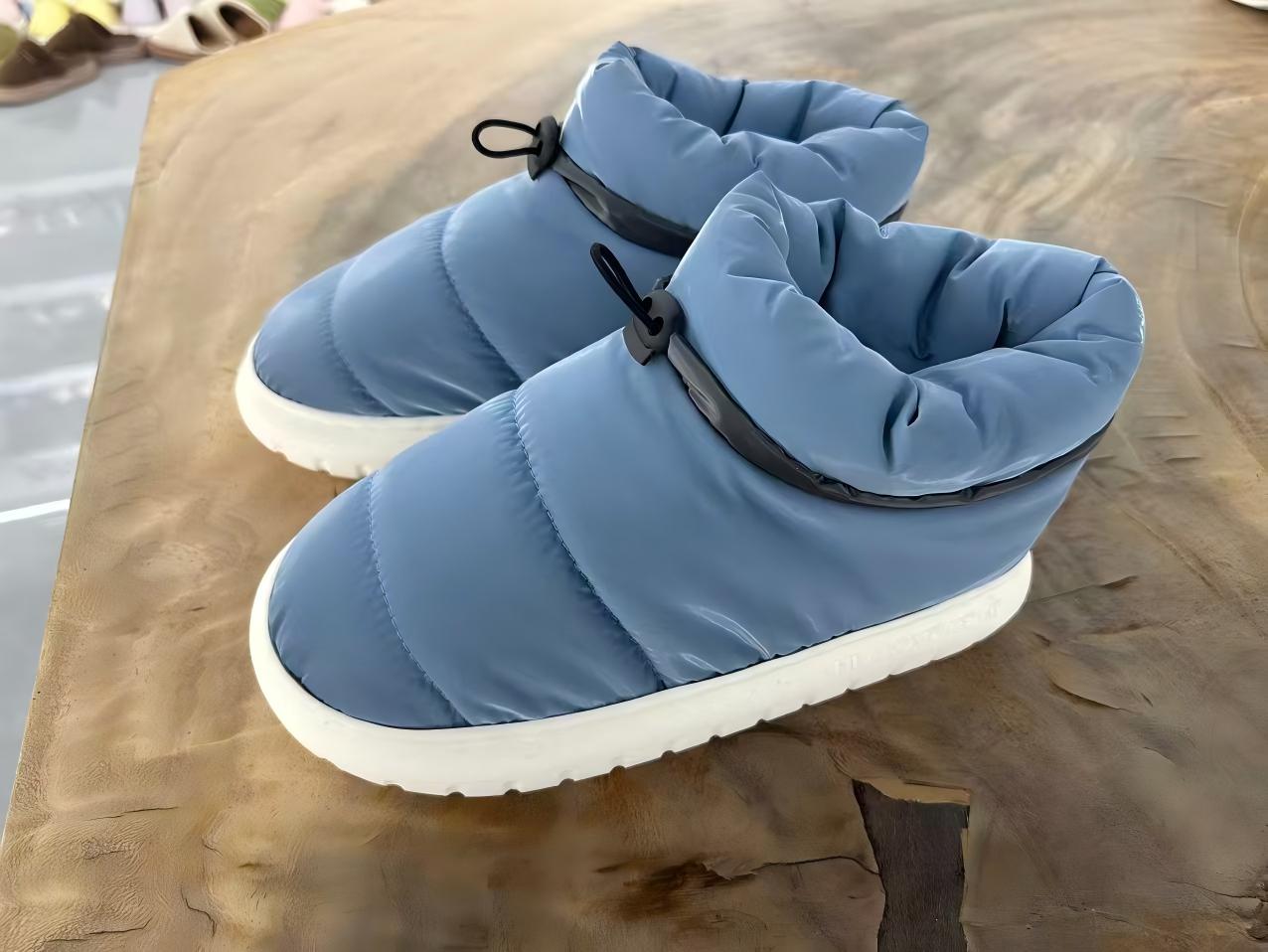 Водоустойчиви неплъзгащи се памучни чехли с пълнеж от пух